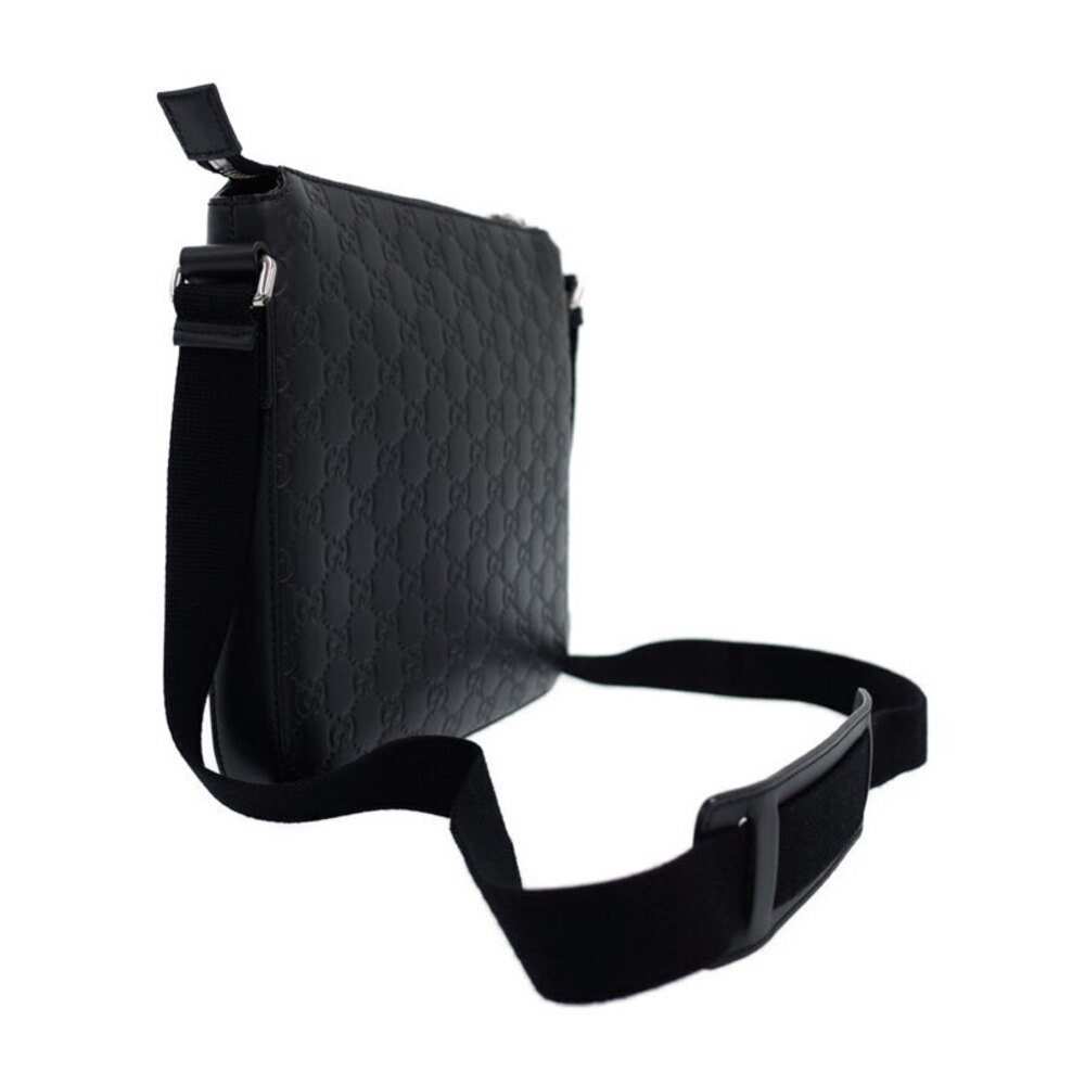 Gucci Crossbody Bag Leather Black ssima Messenger Signature